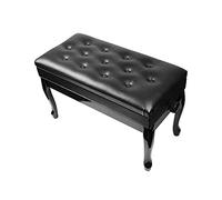 SdaryWare Banc de Piano, Tabouret de Clavier, Hauteur réglable de 10 cm, avec Rangement, 76 x 36 x 48-58 cm, Convient à Tous,Black