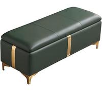 SdaryWare Banc de Rangement Ottoman, Banc de Bout de lit rectangulaire avec Rangement, Meuble décoratif Moderne, Salon, entrée, Tabouret à Langer rembourré,Dark Green-120x45x42cm