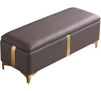 SdaryWare Banc de Rangement Ottoman, Banc de Bout de lit rectangulaire avec Rangement, Meuble décoratif Moderne, Salon, entrée, Tabouret à Langer rembourré,Dark Gray-80x45x42cm