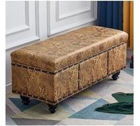 SdaryWare Banc Ottoman de Rangement de 40 cm avec revêtement en Similicuir capitonné, Repose-Pieds rectangulaire rembourré en Mousse, Meuble Facile à Assembler, Couleur g,Ginger-80X40X45cm