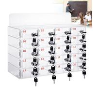 SdaryWare Casier de téléphone portable à 30 emplacements avec serrures de porte et clés, armoire de rangement transparente pour téléphone portable, pour salle de classe, école, usine, bureau (25