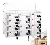 SdaryWare Casier de téléphone portable en acrylique avec serrures de porte et clés, armoire de rangement murale transparente pour téléphone portable, casier de poche pour bureau, salle de classe