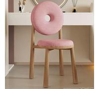 SdaryWare Chaise de Coiffeuse avec Dossier, Chaise de Coiffeuse sans accoudoirs, Tabouret de Coiffeuse avec Pieds en métal, Chaise de Coiffeuse multifonctionnelle pour Chambre/sall,Pink-Yellow Legs