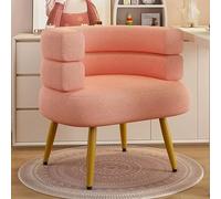 SdaryWare Chaise de Coiffeuse avec Dossier, Chaise de Maquillage Moderne, Chaise de Coiffeuse élégante avec Dossier et Pieds en métal, Chaise de Coiffeuse Ergonomique Blanche sans,Pink+Gold-Latex