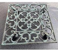 SdaryWare Chariot à Plantes carré en Fonte vieillie, Plateau Mobile pour Pots de Fleurs, Support Roulant pour Balcon, Jardin, terrasse, Cour, Porche