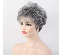 SdaryWare Cheveux Courts, Perruques Courtes légèrement bouclées résistantes à la Chaleur, Perruques pour Femmes, Perruques coupées, Perruque Courte élégante à Couches moelleuses, Peut ê(#Gris)