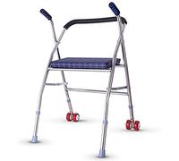 SdaryWare Déambulateur déambulateur pliable avec siège et roues en aluminium léger, ultraléger et pliable avec deux roues pour les personnes âgées, année ergonomique pour une vie meilleure