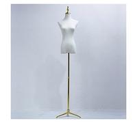 SdaryWare Mannequin de Mannequin, Buste de présentation de vêtements, Mannequin à Demi-échelle, Forme de Robe avec trépied en métal réglable pour Magasin de Robes de mariée.,Gold-S