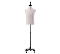 SdaryWare Mannequin de présentation, Corps de Mannequin, Torse de Mannequin Masculin Roulant avec Roues verrouillables, Mannequin de Robe Robuste pour Homme sur Pied