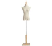 SdaryWare Mannequin de vitrine Femme, Buste de Mannequin réglable, présentoir pour vitrine avec Base en Bois, 2 Tailles, 3 Styles,Medium-A