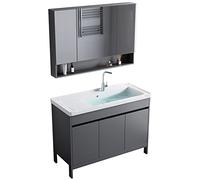 SdaryWare Meuble-lavabo de Salle de Bain avec Meuble, bac à lessive sur Pied, Meuble-lavabo Moderne Utilitaire, Station de Lavage, lavabo, étagères de Rangement,Set-43 * 36cm/16.9 * 14in
