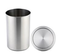 SdaryWare Poubelle Simple intégrée en Acier Inoxydable avec Couvercle, Poubelle à encastrer pour comptoirs, Couvercle à déchets Rond avec Finition brossée, Poubelle à cha,304
