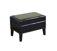 SdaryWare Pouf carré Noir rembourré avec Pieds en Bois Massif 100 cm Banc à Chaussures Tabouret de canapé pour Salon Meubles Modernes pour la décoration intérieure et Sol,Black-55cm