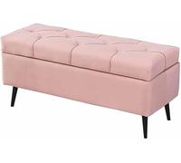 SdaryWare Pouf de Rangement Pliable de sécurité Incendie Tissu Technique imperméable Sac de siège à Rebond élevé Tabouret de lit de Chambre à Coucher avec Pieds en métal,Pink-100cm/39.4in