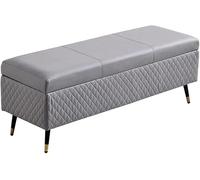 SdaryWare Pouf Repose-Pieds Entrée Salon Rangement Banc Ottoman Repose-Pieds rembourré en Tissu Technique avec Pieds en métal 120x40x45cm Poufs,Huise-Large