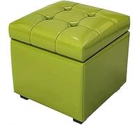SdaryWare Repose-Pieds Ottoman de Rangement, Repose-Pieds Ottoman en Cuir, Repose-Pieds Cube Haut de Gamme avec Rangement, Tabouret de Rangement Moderne, Marron, 100 x 40,Green-100x40x42cm