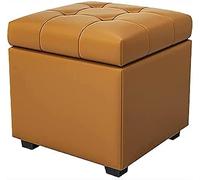 SdaryWare Repose-Pieds Ottoman de Rangement, Repose-Pieds Ottoman en Cuir, Repose-Pieds Cube Haut de Gamme avec Rangement, Tabouret de Rangement Moderne, Marron, 100 x 40,Brown-40x40x42cm