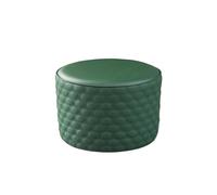 SdaryWare Repose-Pieds Rond en Cuir, Tabouret à Chaussures, Tabouret pour Salon, Cuisine, Chambre à Coucher, Balcon,Green-32x21cm