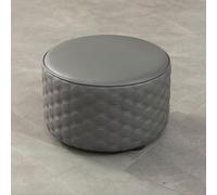 SdaryWare Repose-Pieds Rond en Cuir, Tabouret à Chaussures, Tabouret pour Salon, Cuisine, Chambre à Coucher, Balcon,Dark Gray-36x40cm