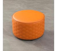 SdaryWare Repose-Pieds Rond en Cuir, Tabouret à Chaussures, Tabouret pour Salon, Cuisine, Chambre à Coucher, Balcon,Orange-32x21cm