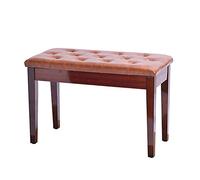 SdaryWare Tabouret de Piano Banc de Piano Tabouret de Piano à Double Pied Droit avec Compartiment de Rangement, siège Rabattable, capacité de Charge jusqu'à 200 kilogrammes Beaux p,Teak-Wood Brown