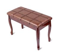 SdaryWare Tabouret de Piano en Cuir avec Compartiment de Rangement, Tabouret de Banc de Piano de Taille pour Enfants et Adultes, Solide et Robuste, Beau Paysage,Teakwood Brown