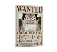 SDASIUVP One Piece Wanted Anime Poster69 Poster décoratif sur toile Poster et image d'art moderne pour chambre à coucher 20 x 30 cm