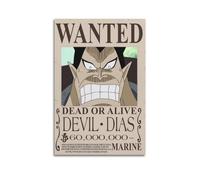 SDASIUVP Poster One Piece Wanted Anime Poster69 - Impression sur toile - Impression d'art moderne pour chambre à coucher - 50 x 75 cm