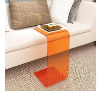 SDAZHX Table d'appoint en Acrylique en Forme de U - Table de canapé aux Coins arrondis, Table de Chevet et Organiseur de canapé Peu encombrant, Plusieurs Couleurs(Orange,30 * 30 * 65cm)