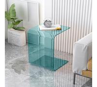 SDAZHX Table d'appoint en Acrylique en Forme de U - Table de canapé aux Coins arrondis, Table de Chevet et Organiseur de canapé Peu encombrant, Plusieurs Couleurs(Lake Blue,30 * 30 * 60cm)