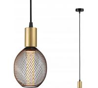 Sdb Suspension Ravi E27 Max60w D80mm Métal Noir/Doré 230v Ip44 Sans Ampoule