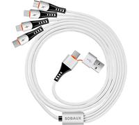 SDBAUX 3A/1.2M Multi 6 en 1 Câble Chargeur, USB A/USB C vers Câble 4 en 1 Charge Rapide, avec 2 iP/Micro/Type-C Ports, pour iOS Téléphone, Android Galaxy, LG, Sony, Moto, Hoor View, Xiaomi, Oneplus