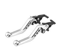 SDCDKLPEPT 1 paire de leviers de poignée de frein d'embrayage de moto, poignée de levier de frein universelle Double disque Levier d'embrayage et de frein hydraulique( White)