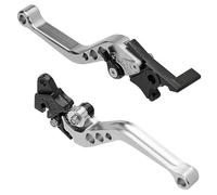 SDCDKLPEPT 1 paire de leviers d'embrayage frein moto réglables 7/8" levier poignée 22mm guidon CNC tambour en aluminium disque moteur Scooter Levier d'embrayage et de frein hydraulique(Silver)