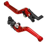 SDCDKLPEPT 1 paire de leviers d'embrayage frein moto réglables 7/8" levier poignée 22mm guidon CNC tambour en aluminium disque moteur Scooter Levier d'embrayage et de frein hydraulique(Red)