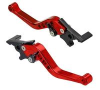 SDCDKLPEPT 1 paire de leviers d'embrayage frein moto réglables 7/8" levier poignée guidon 22 mm embrayage en aluminium CNC levier à double disque Levier d'embrayage et de frein hydraulique(Red)