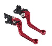 SDCDKLPEPT Levier de frein de moto, 1 paire de poignée de levier de frein à tambour d'embrayage de moto en aluminium CNC Levier d'embrayage et de frein hydraulique( Red)