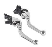 SDCDKLPEPT Levier de frein de moto, 1 paire de poignée de levier de frein à tambour d'embrayage de moto en aluminium CNC Levier d'embrayage et de frein hydraulique( Silver)