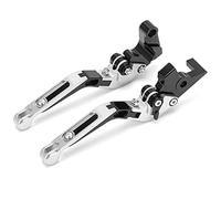 SDCDKLPEPT Levier d'embrayage de frein moto, 1 paire poignées réglables gauche et droite, accessoire en aluminium pour XJ6 Diversion FJ MT FZ FZ6R Levier d'embrayage et de frein hydraulique(Silver)