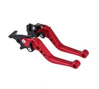 SDCDKLPEPT Poignées d'embrayage de frein, paire de poignées de levier de frein à tambour d'embrayage de moto en aluminium CNC pour motos Levier d'embrayage et de frein hydraulique(Red)