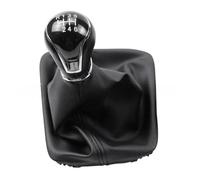 SDCDKLPEPT Pommeaux de Levier de Vitesse Pommeau de Levier de Vitesse ABS 5/6 Vitesses avec Soufflet en Cuir, pour Seat Leon III 3 MK3 5 Portes 2012-2017, Ensembles complets(Black-6 Speed)