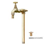 SDCFFC Colonne d'arrosage autoportante avec Robinet - Borne d'arrosage Verticale antigel de 60 cm pour l'extérieur, à Fixer au Sol, idéale pour l'irrigation de Cour - Finition dorée élégante