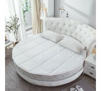SDCGB Bedding Protège-Matelas Rond, Protège Matelas Matelassée avec Sangles Élastiques, Ultra-Doux et Lavable, 79" Diameter