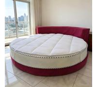 SDCGB Protège Matelas Rond, Housse Matelassée avec Sangles Élastiques, Surmatelas Fraîche et Respirante, Lavable en Machine, Diameter (83inch)
