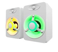 SDDFFW Mini Haut-Parleur Filaire for Ordinateur de Bureau, Petit for Portable, Petite Maison, multimédia, à Impact Actif(Argento)