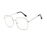 SDDSYYL Lunettes de soleil tendance de luxe à monture large en métal, style punk, pour femmes et hommes, pour la conduite, les voyages, la pêche, UV400 (argent transparent)