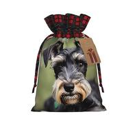 SDEGTHO Adorable sac fourre-tout Schnauzer en matériau durable 11,9 x 17,5 cm avec cordon de serrage au choix pour cadeau d'Halloween élégant