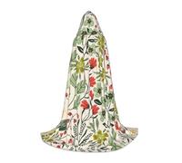 SDEGTHO Belle cape à capuche à fleurs pour adolescent, costume de cosplay, renaissance, foire, gothique, fantaisie, médiévale