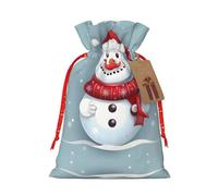 SDEGTHO Bonhomme de neige Merry Christmas 1 sac fourre-tout en matériau durable 21,1 x 30 cm avec cordon de serrage au choix pour Halloween cadeau élégant