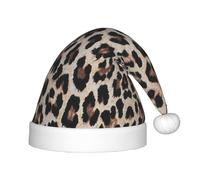 SDEGTHO Bonnet de Noël imprimé léopard pour bébé Père Noël pour fête du Nouvel An extra épais classique fourrure